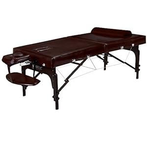 Master Supreme Massage 31 Inch Extra Wide Portable Massage Table, Supreme LX SPA Salon Facial Beauty Bed, Easy Set Up, 3″ Thick of Memory Foam, PU Upholstery (Coffee)