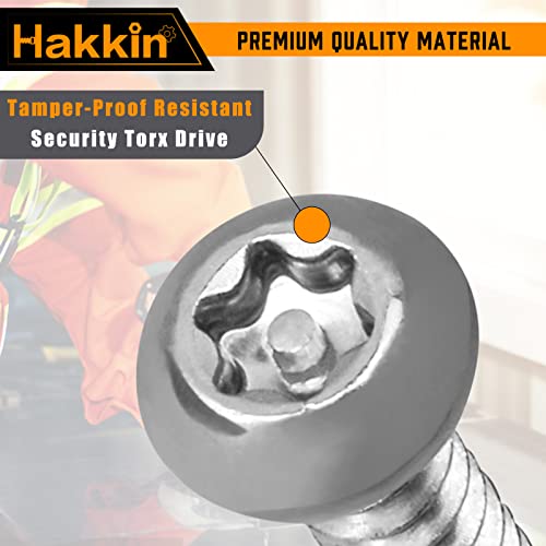 Self Tapping Screws Hakkin 180Pcs #8 Button Head Torx Security Screws Sheet Metal 304 Stainless Steel Anti-Theft Tamper Proof Screws Assortment Kit with T20 Wrench - Image 2