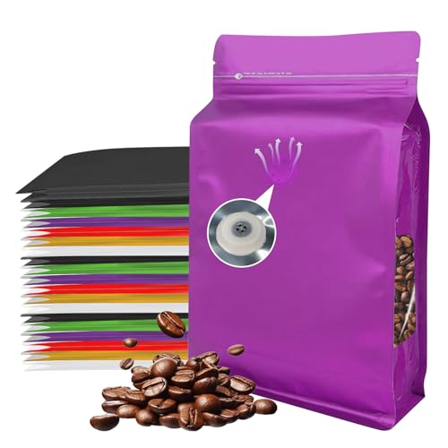 Sac à café avec valve de 50 pièces sachet violet 500g zip - 2