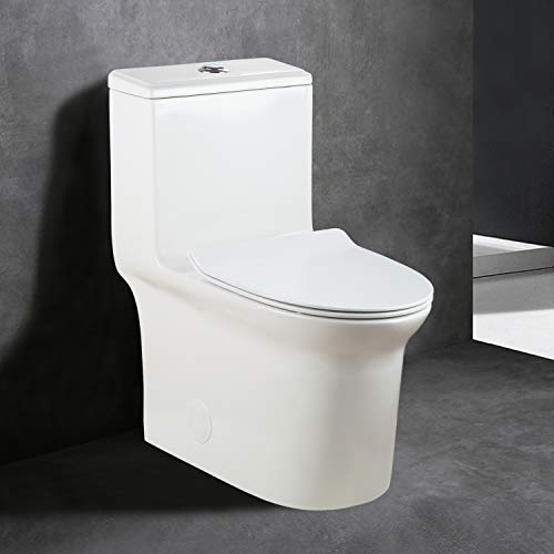 WinZo WZ5067 Elongated One Piece Toilet Dual Flush 0.8/1.6GPF with Soft Closing Seat 3 inch Valve Standard Height White WinZo WZ5067 Elongated One Piece Toilet Dual Flush 0.8/1.6GPF with Soft Closing Seat 3 inch Valve Standard Height White