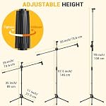 Ohuhu Microphone Stand 2-Pack, Heavy Duty Tripod Boom with Clip Holders | Collapsible floor stand, suitable for singing, speech, weddings, stage performances, outdoor events, black finish