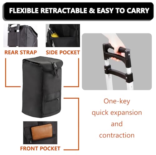Carrito de mano plegable para moverse con mango telescópico y ruedas de aluminio ligero 7