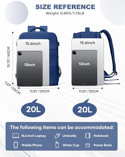 Image of coowoz Travel Backpack Carry On for Women Man Gym Backpacks with Laptop Compartment Mochila de Viaje Teacher Personal Item Backpack Airplane Accessories Must Haves Royal Blue Small