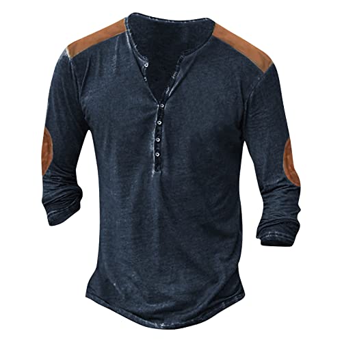 LSAltd Herren Hemd Regular Fit Herrenhemden Langarm Übergröße Schlagermove Kostuem Funktions-Poloshirt Hemden Für Kleine Männer Mit Bauch Slim Bügelfrei, sado maso outfit, XL, 3-navy