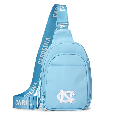 Montana West UNC Sling Bag Quilted Crossbody Bags for Women/Men UNC Team Travel Sling Bag with Convertible Shoulder Strap Cross Body Bag for Gift Game Day & Concert | NC-UNC018LBL
