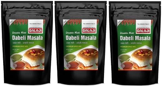 Galaji Double Roti - Dabeli Masala 100 Grams x 3 Packets Homemade Powdered | for Healthy Cooking | Ready to Cook | All Seasonings Spices | Pure & Hygiene | Spice Mix