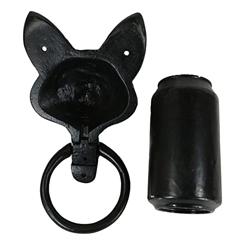1 Pcs Of Black Powder Coated Metal Rustic Animal Sly Fox Door Knocker Plaque #TOP3