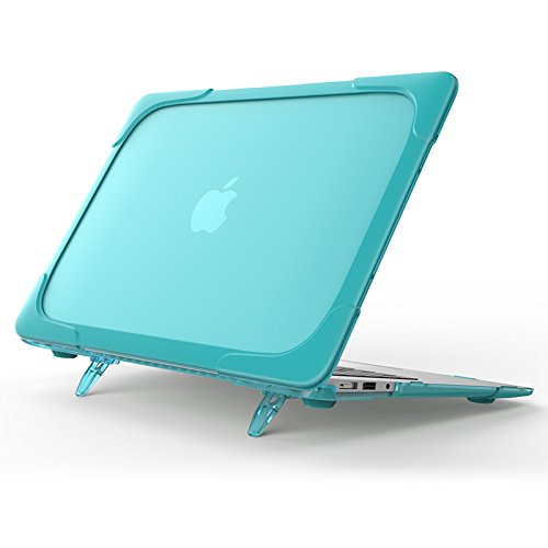 AVAKOT MacBook Air 13 Inch Case 2021 with Fold Kickstand | Slim Hard Light Protective Cover with Touch ID for MacBook Air 13 Inch Retina 2020 2019 2018 Release A2337 M1 A2179 A1932 | Light Blue