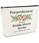 Paraprofessional Gifts Teacher Appreciation Gift Makeup Bags for Women Paraeducator Gifts Cosmeti...