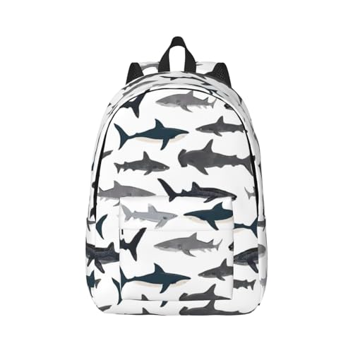 Sac à dos motif poisson pour filles et garçons noir taille S décontracté