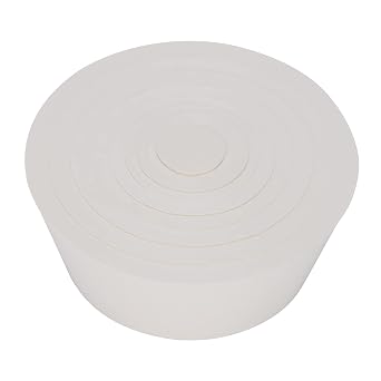 FunChem Filter Adapter Cones, 9 Pack White Wear-Resisting Tapered Collar Rubber Stopper Buchner Funnel Flask Cones Adapter Set, Smooth Surface, White