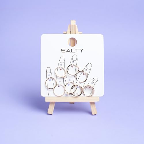 Image of Salty Fashion Nested Nova Finger Rings for Women & Girls | Pack of 8 | Fancy | Adjustable | Stylish & Minimal | Birthday Gift | Aesthetic Jewellery | Accessories for Everyday Wear | Gift for Diwali, Christmas, Marriage, Birthday