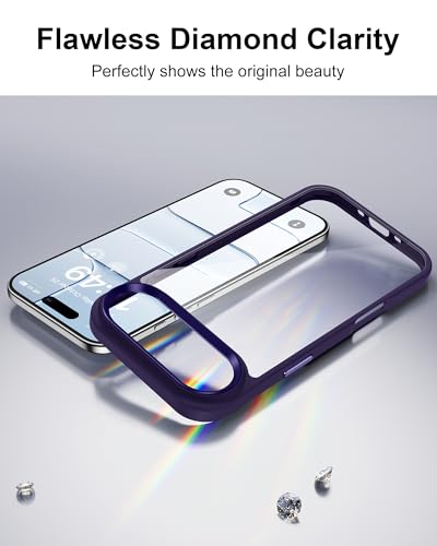 Image of HOOMIL Case for iPhone Air 6.5-Inch, Non-Yellowing, Drop Protection, Anti-Scratch Transparent Hard Back Phone Cover - Purple