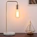Desk Lamp, Gold Table Lamp Industrial Nightstand Lamp, Edison Lamp with White Marble Base for Bedside, Living Room, Bedroom, Office, Dresser, Collage Dorm Room