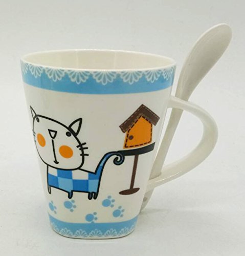 Caneca Porcelana Bella Tavola Branca Com Estampa 340 Ml