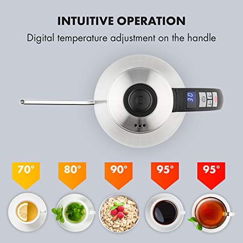 Klarstein Garcon Wasserkocher - Teekocher, 1 L, 2000 W, Warmhaltefunktion, gradgenaue Temperatureinstellung, 40 °C - 100… – Bild 3