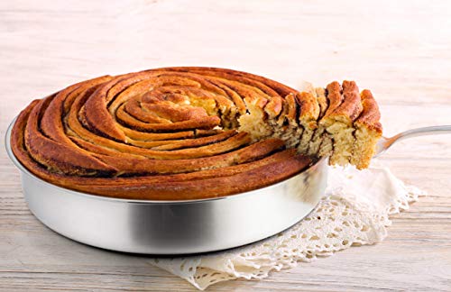 P&P Chef 11 Inch Cake Pan Set Of 3, Stainless Steel Large Round Baking Pans, For Birthday Weeding Thanksgiving, Non Toxic & Healthy, One-Piece Molding & Straight Sided, Mirror Finish & Easy Clean #TOP4