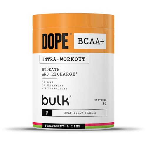 Dope BCAA+ | Intra-Workout Powder | Strawberry Lime | 360 g | 30 Servings | 5g BCAAs | Electrolyte Blend | Glutamine | Vitamin B6 & B12 | Supports Hydration Energy & Recovery