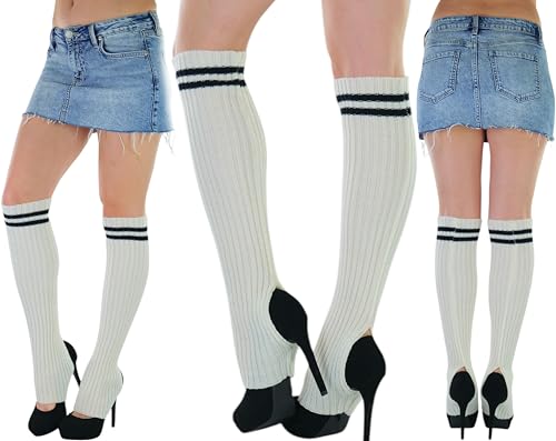 Image of ToBeInStyle Women's Ribbed Acrylic Footless Leg Warmers