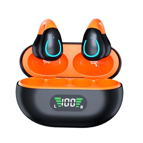 Cuffie Bluetooth senza fili aperte con clip e mini scatola di ricarica - Conduzione ossea sportiva per l'esercizio, la guida e la camminata