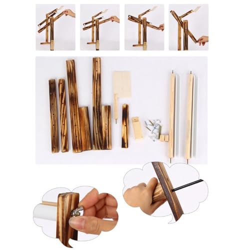 Présentoir à broderie amélioré et support point de croix en bois brun - 4