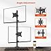 WORLDLIFT Dual Monitor Vertical Stacked Desk Mount Stand Fits 2 Screens up to 32 inches VESA Compatible 75 100 19.8lbs Adjustable Arm Extra Tall Stand-up Pole Grommet C-Clamp Black