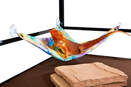 Hammock For Bearded Dragons, Watercolor Flowers Fabric With Suction Cup Hooks #TOP2