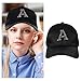FRCOLOR Women’s Black Letter Rhinestone Baseball Cap, Peaked Sun Hat for Summer, Casual Fashion Baseball Cap with Sparkling Sequin Detail, One Size Fits Most