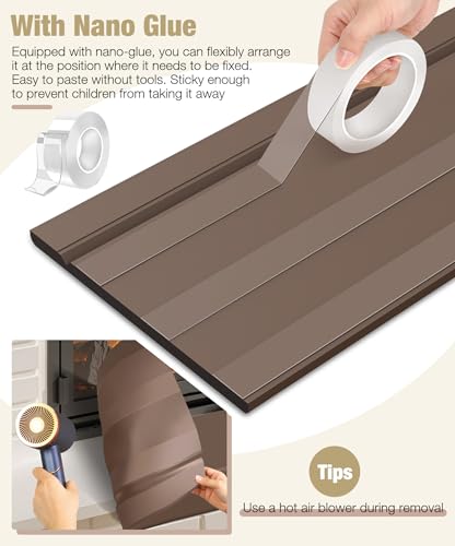 Fireplace Baby Proofing, 80'' Soft Seat Hearth Cushion for Baby Proof, Memory Foam Brick Fire Place Bumper Protector Pad for Babies Child Children Toddlers, Coffee Brown - Thumbnail 4