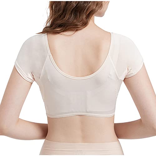 Zzalalana Sweat Guard Underwear Vest Breathable Underarm Sweat Vest Washable Elastic Sweat Shield Vest For Women Girls Ladies Khaki #TOP2