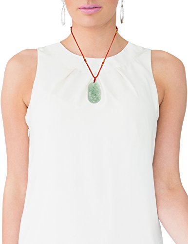 Dahlia Chinese Zodiac Jade Necklace, Real Grade A Certified Burma Jadeite, Adjustable Lucky Red Cord, Dragon 80 - Image 4