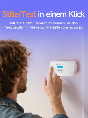Heiman Kohlenmonoxid Melder mit LCD-Display – Elektrochemischer Sensor, 10 Jahre Gerätelebensdauer Kohlenmonoxidmelder… – Ansicht 7