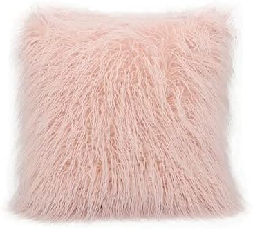Cute Nordic Plush Pillowcase Wool Faux Fur Cushions ins Sofa Furry Long Hair Cushion Princess Pillow Bed Sofa Decor (2,40cm CushionwithCore)
