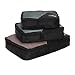 Hynes Eagle Travel Compression Packing Cubes Expandable Packing Organizer 3 Pieces Set Black