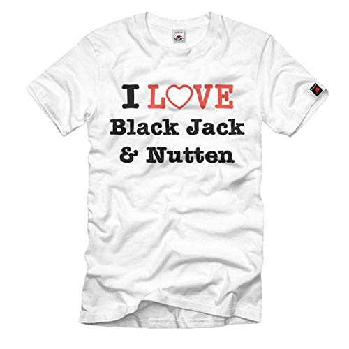 T-shirt homme J'adore Black Jack & Nutten blanc grande taille