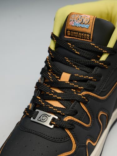 Image of The Souled Store Naruto Shippuden: Sasuke Men and Boys Purple PU Upper Lace Up High Top Sneakers