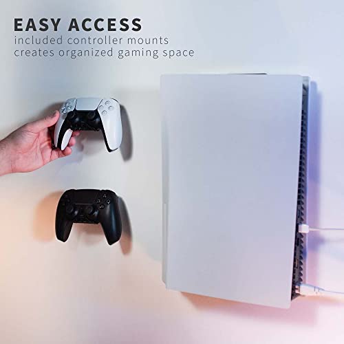 Vivo 2-In-1 Wall And Under Desk Mount Bracket Designed For Ps5 Gaming Console, Playstation 5 Standard And Digital Edition, Vertical Wall Display, 2 Controller Mounts, Black, Mount-Ps5C #TOP7