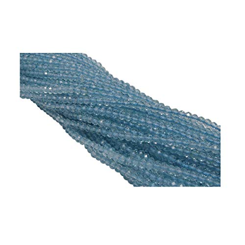Perles de topaz bleu naturelle 2mm de qualité gemme pour joaillerie fine