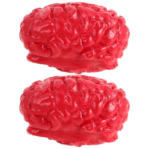 2Pcs Halloween Brain Props Halloween Body Parts Fake Brain Halloween Prop Plastic Brain Halloween Party Accessories Halloween Decoration