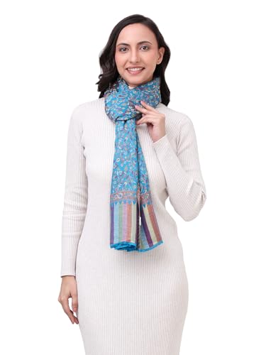 Image of EH Pashmina Stole, Reversible Jamawar weave in beautiful paisley & floral, very soft MODAL fabric, all season Stole, Scarf, Wrap.