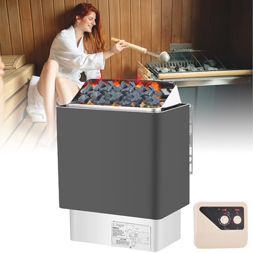 Riscaldatore per Sauna a Vapore Secco con Controller Esterno, Richiede 16 kg di Pietre per Sauna, Ideale per Uso Domestico e Commerciale.
