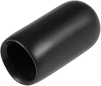 Vista 65 de uxcell 200 tapas de goma de 0.051 in (1/16") de vinilo redondo de vinilo para pernos de tubo, protectores de rosca de tornillo, color negro