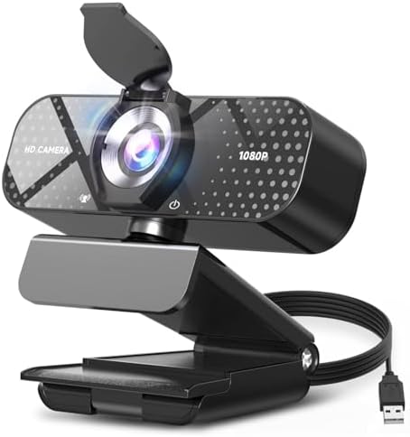 TRAUSI 1080P Full HD Webcam con Cubierta de privacidad, Lente de ...