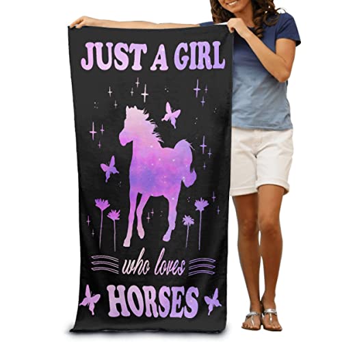 Vajrayogini Just A Girl Who Loves Horses Bath Towel Set, Soft Luxurious Modern Printed 3-Piece Towel Set, Practical Gift 1 Bath Towel 1 Washcloth 1 Hand Towel, Absorbent Quick Dry For Bathroom #TOP1
