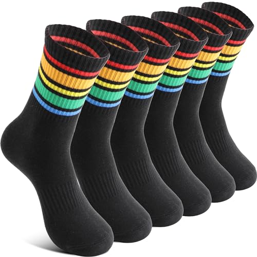 Image of Welwoos 6 Pairs Kids Boys Girls Socks Athletic Basketball Youth Sport Crew Cotton Breathable Soft Socks