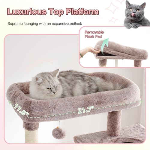 Image of Heybly Cat Tree, 76-Inch Tall Heavy Duty Cat Tower for Big Cats HCT039MU