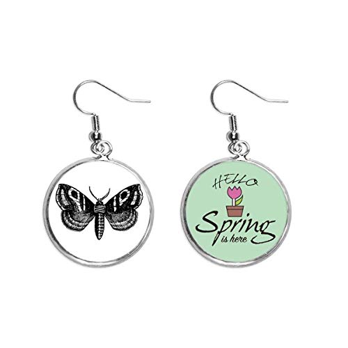 Pendientes de mariposa negra joyas de primavera con colgante decorativo minimalista