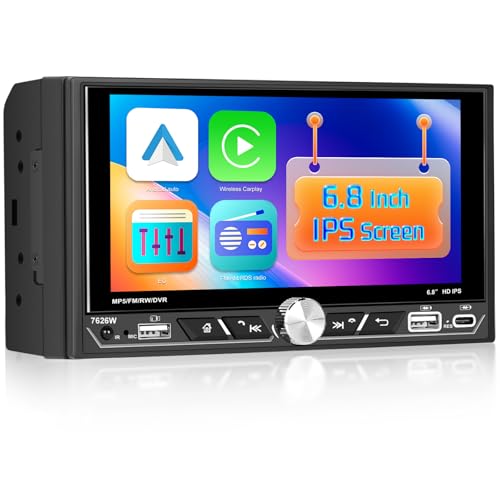 Stereo doble din con pantalla táctil HD 6.8 pulgadas miniatura 1