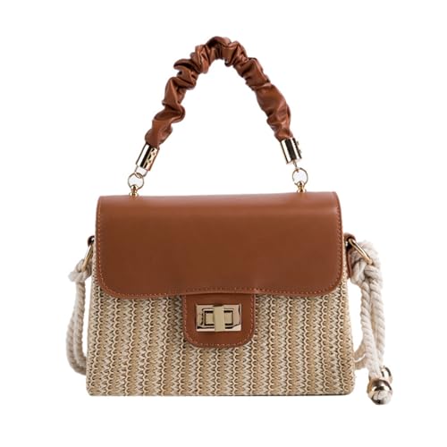 Casual Beach Bag, Straw Crossbody Bags For Women Vacation Purses Tote Summer Beach Straw Purse Shoulder Bag