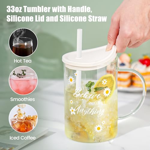 Tasse en verre avec couvercle NiHome pour boire plus d'eau - 5